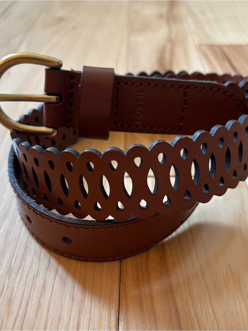 Fossil Brown Leather Belt Size Small